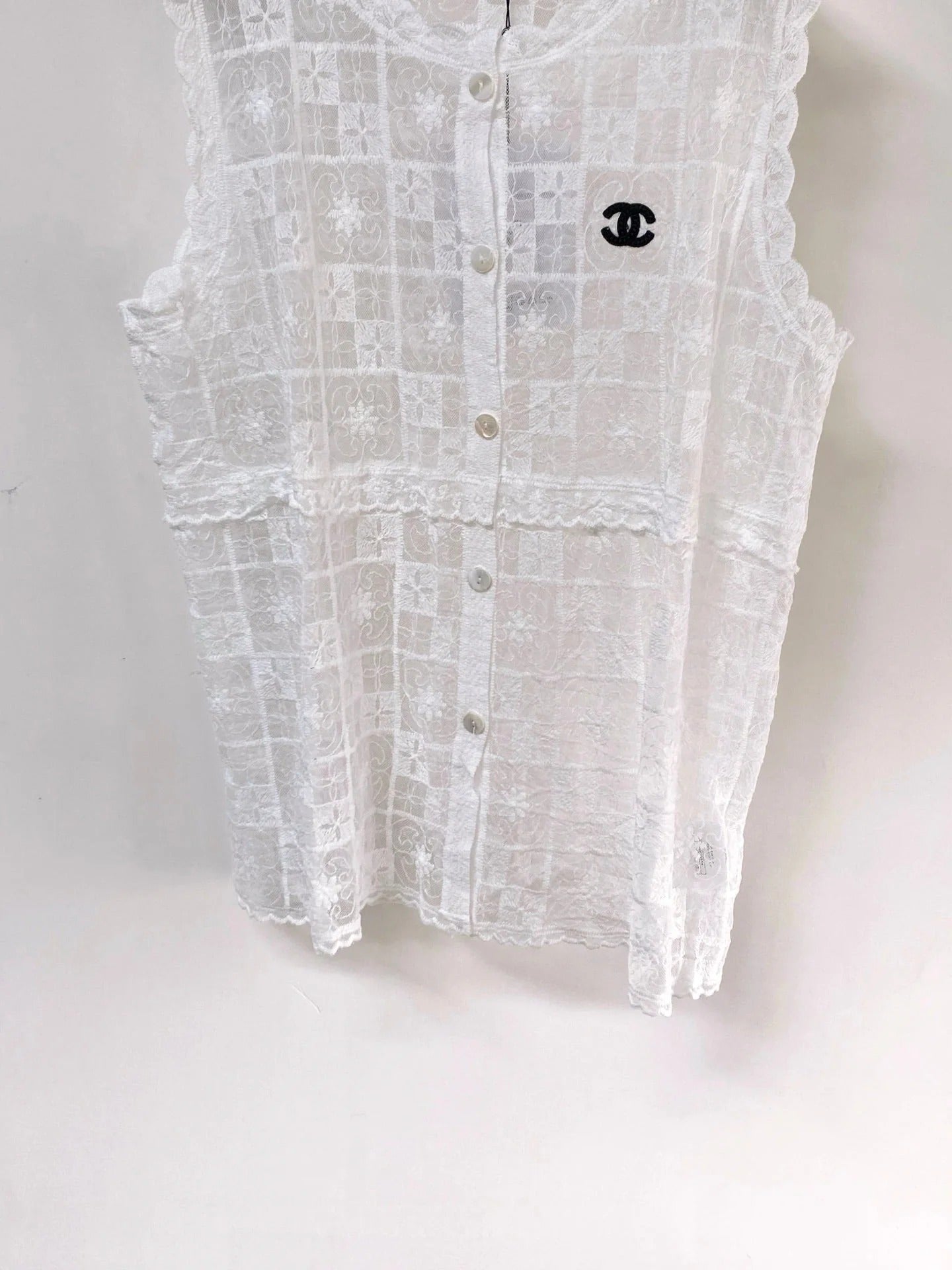 Chanel Vest White in Nitrile Cotton 287128