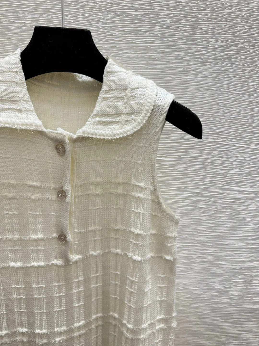 Chanel 2026 Knitted Vest Dress White Cotton 731303