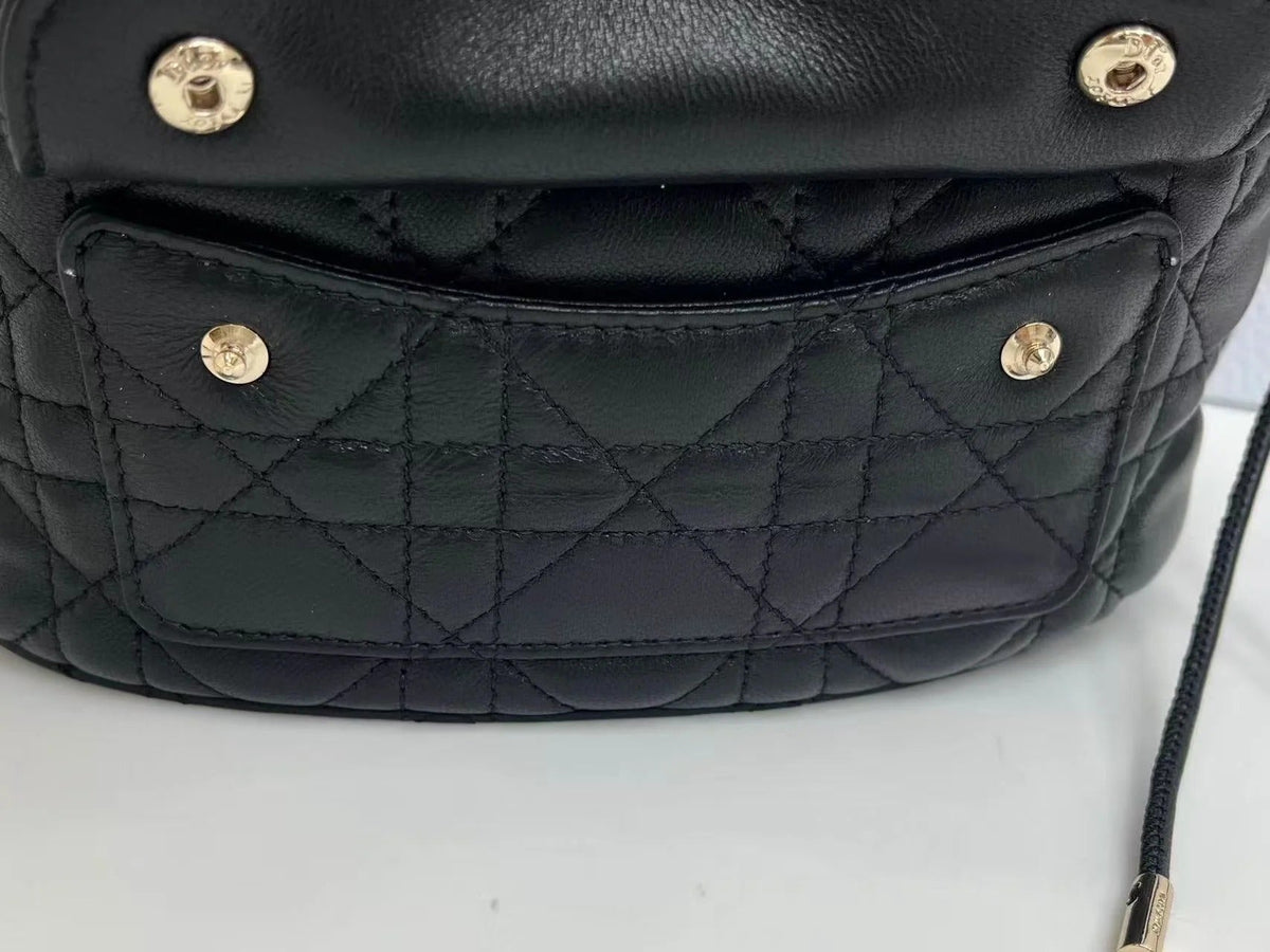 Dior 2026 Mini DiorTravel Bucket Bag 22cm Fabric Lambskin