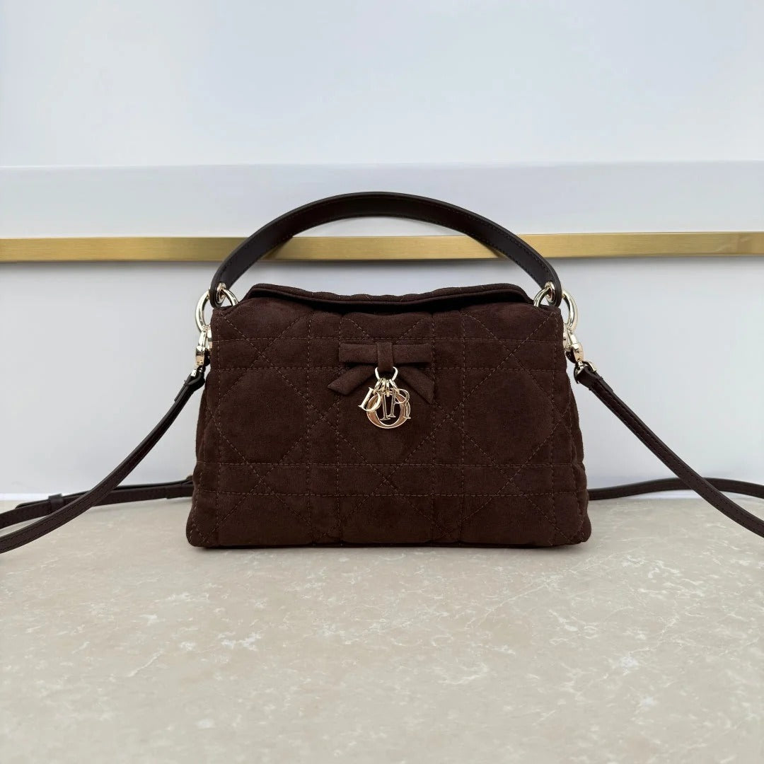 Dior 2026 Adiorable Top Handle Bag 22.5cm Suede Lambskin 166137