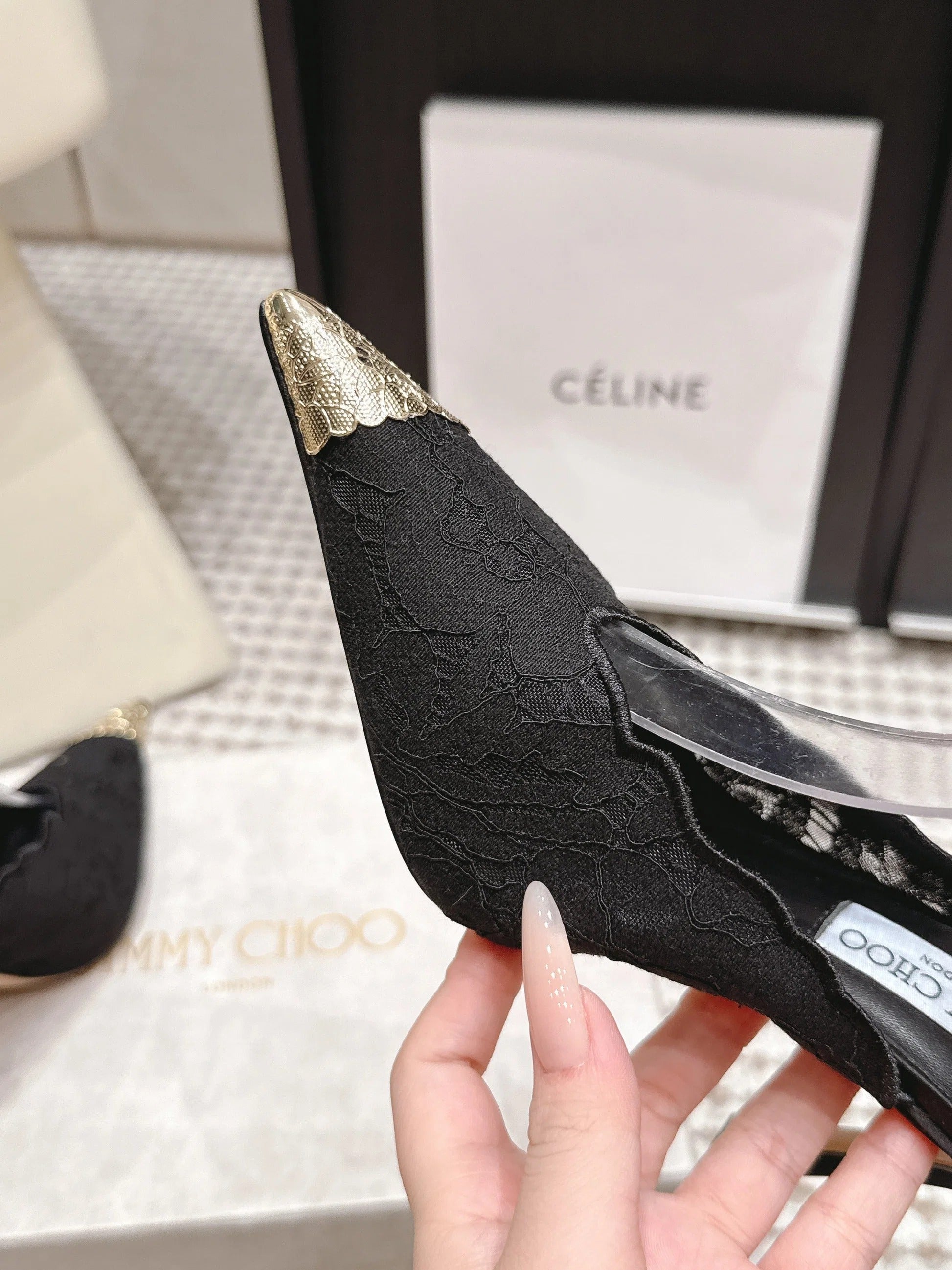 Jimmy Choo 2026 Faiz Slingback 8.5cm Lace 930959