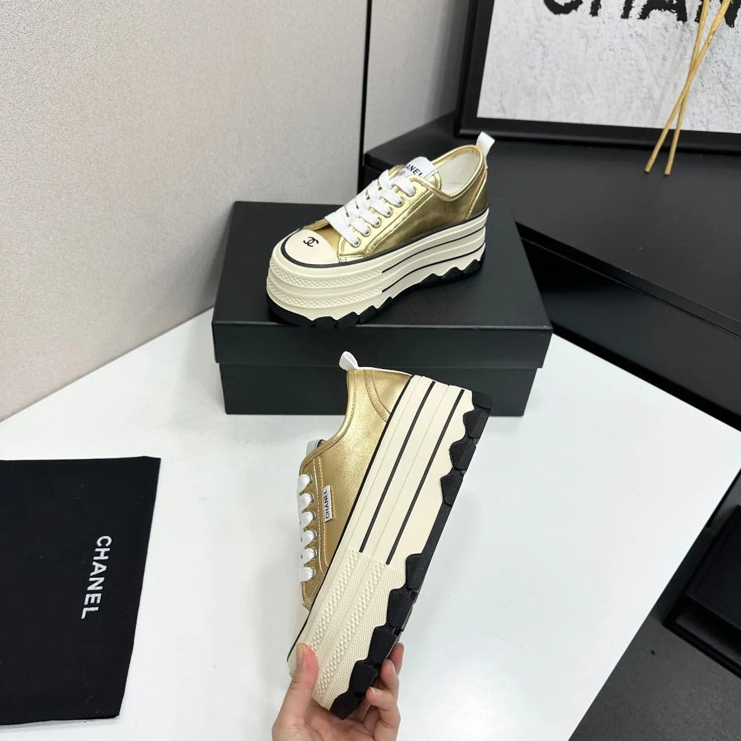 Chanel 2026 Chunky Metallic Sneakers Cowhide 985829