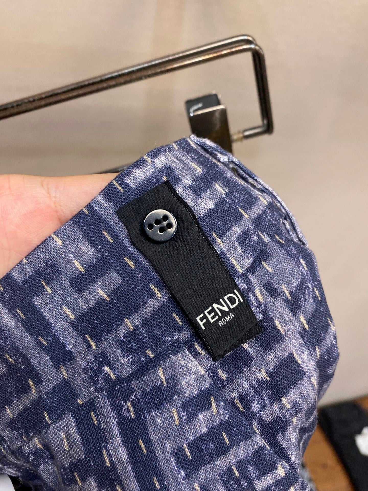 Fendi 2026 Men's Shorts Monogram Blue Fabric 801991
