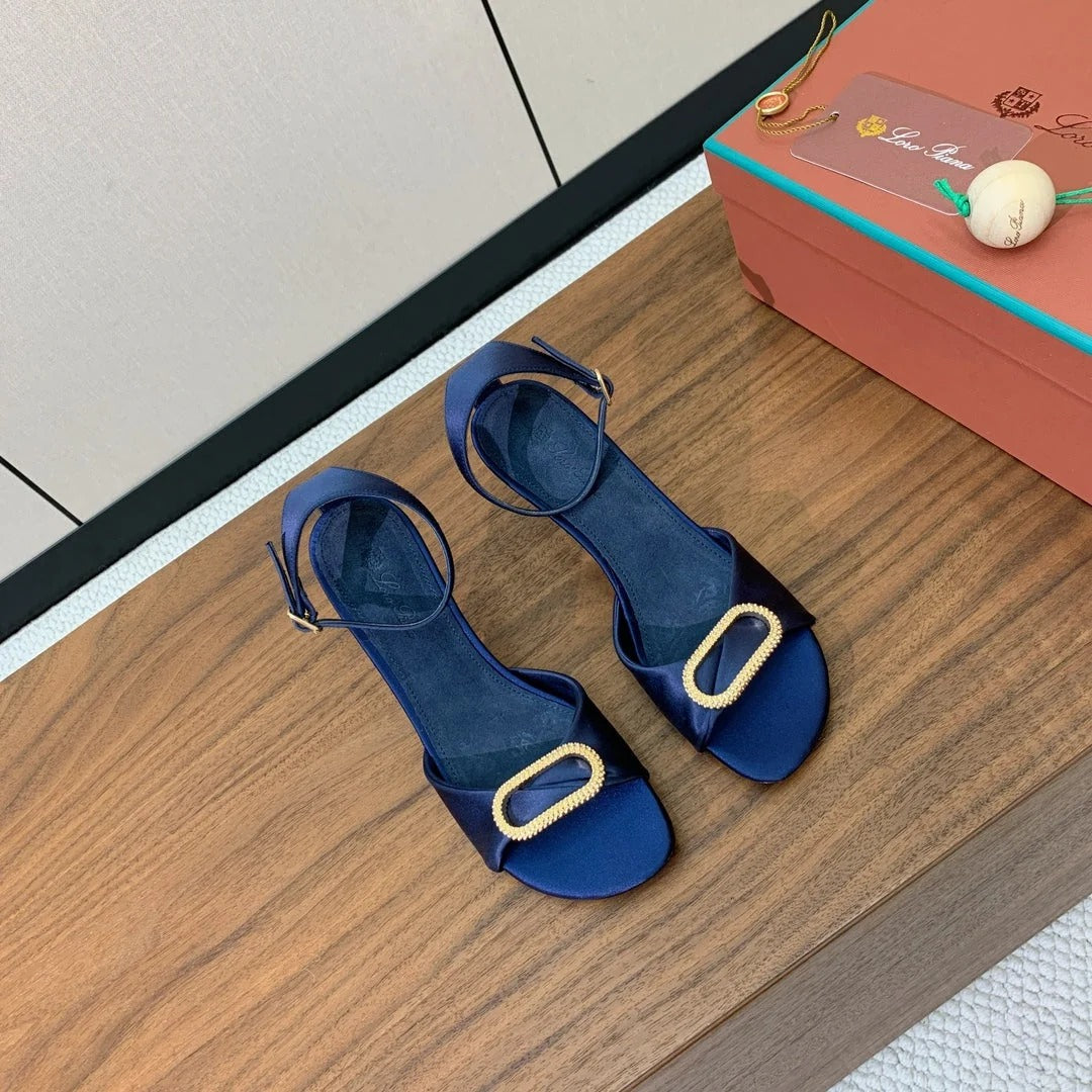 Loro Piana 2026 Olympia Sandal 90mm Satin Suede 935162