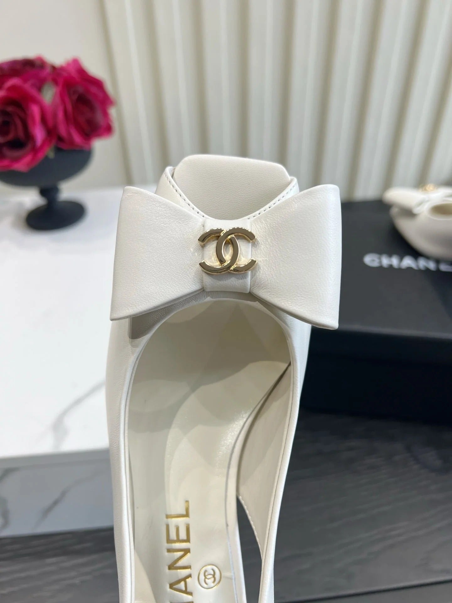 Chanel 2026 Bow-Tie Slingback 60mm Suede Sheepskin 977148