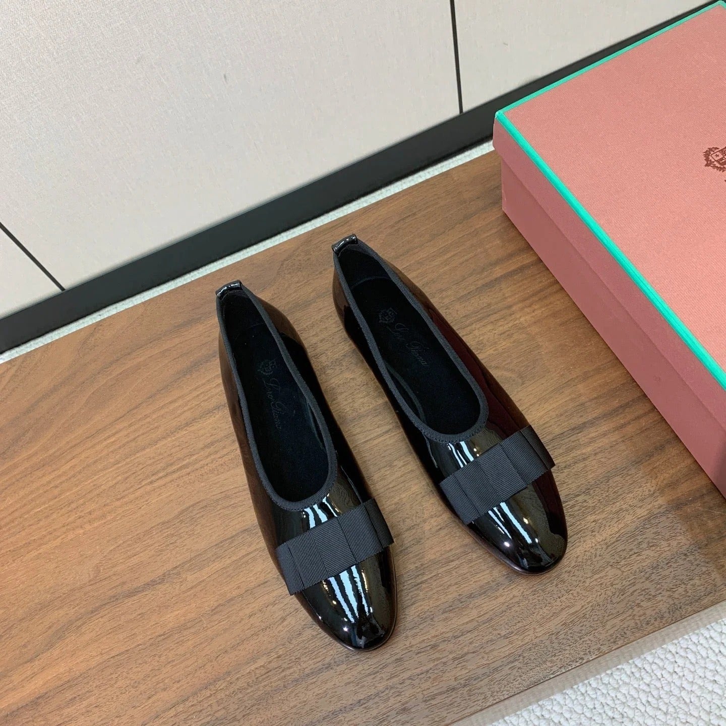 Loro Piana 2026 Bow Ballet Flat Patent Leather And Fabric 935158