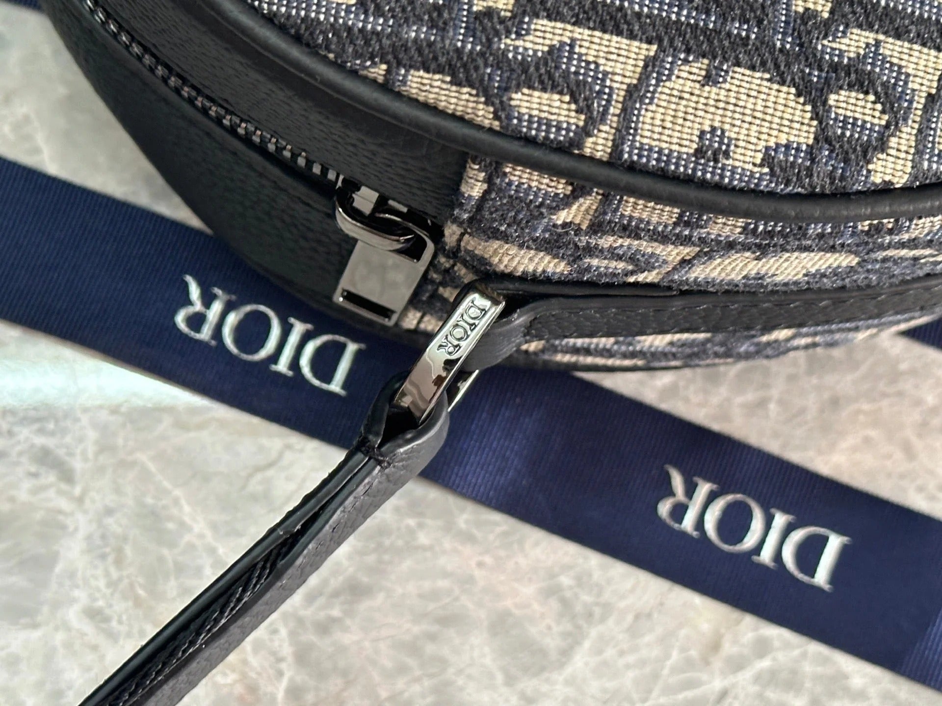 Dior 2026 Baby Ball Bag 20cm Beige Black Fabric Leather