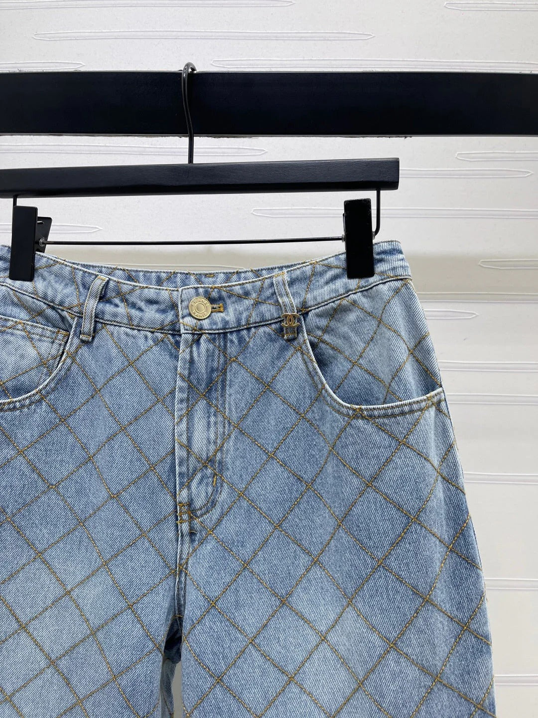 Chanel 2026 Checkered Jeans Blue Cotton 86862