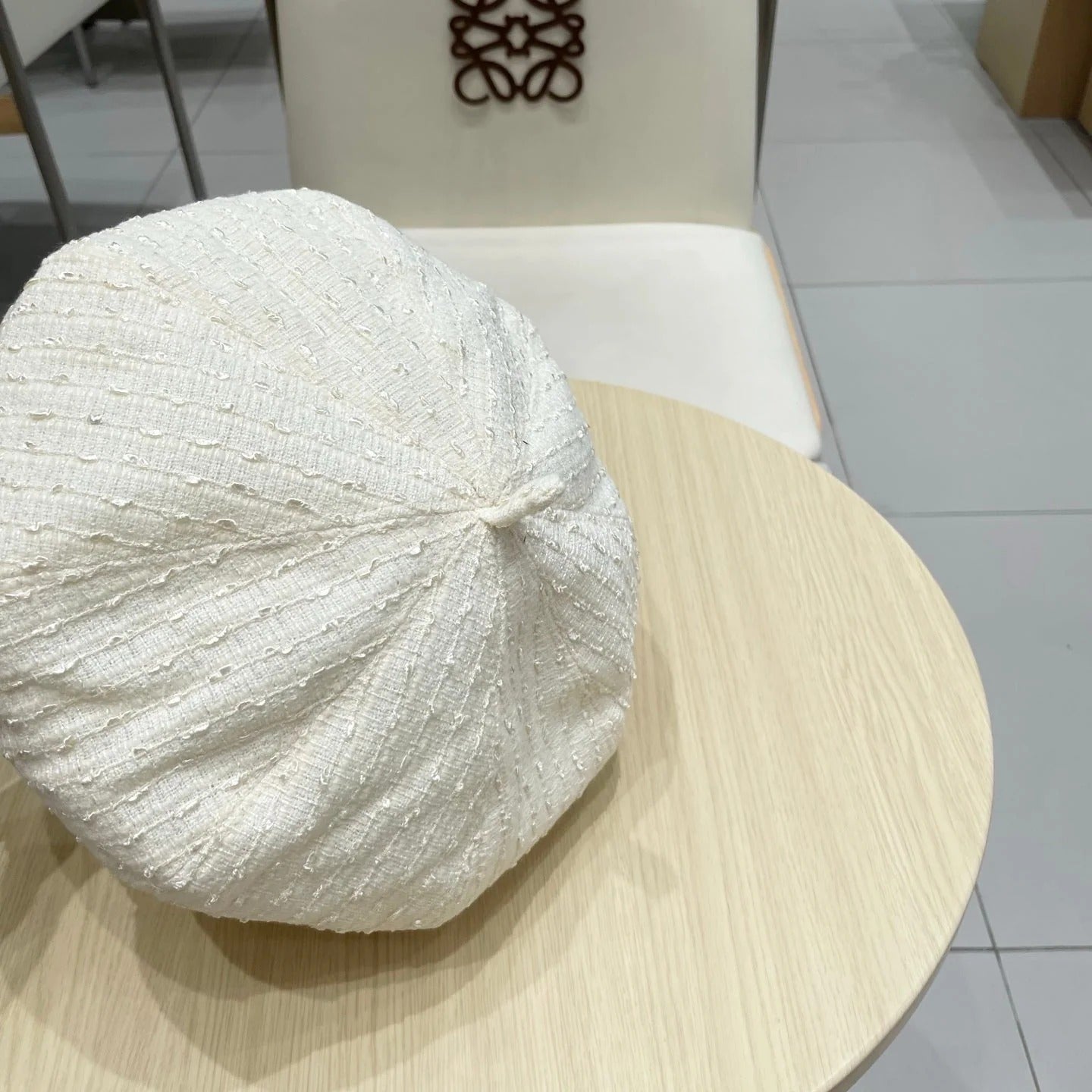 Chanel Embroidered Chanel Logo Beret 412878