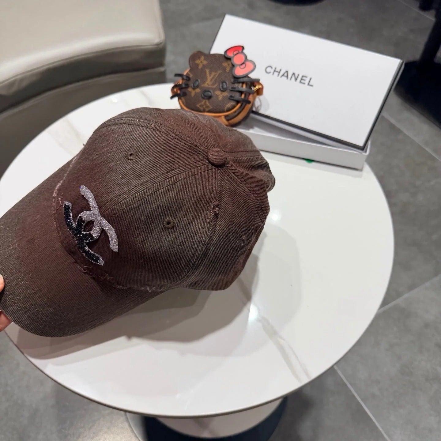 Chanel Logo Denim Cap 400805
