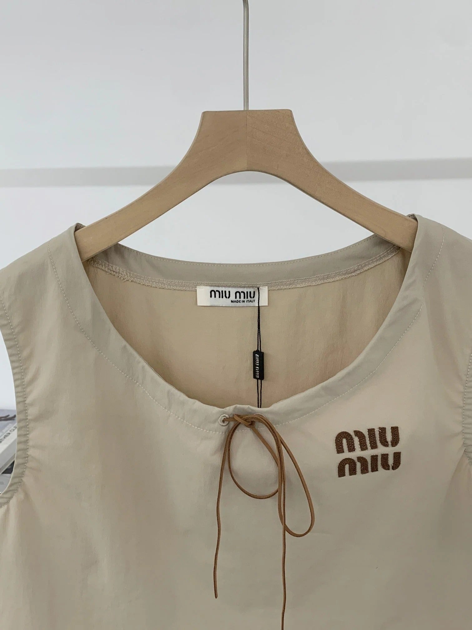 MiuMiu 2026 Vest Shirt And Skirt Set Brown Cotton 638848