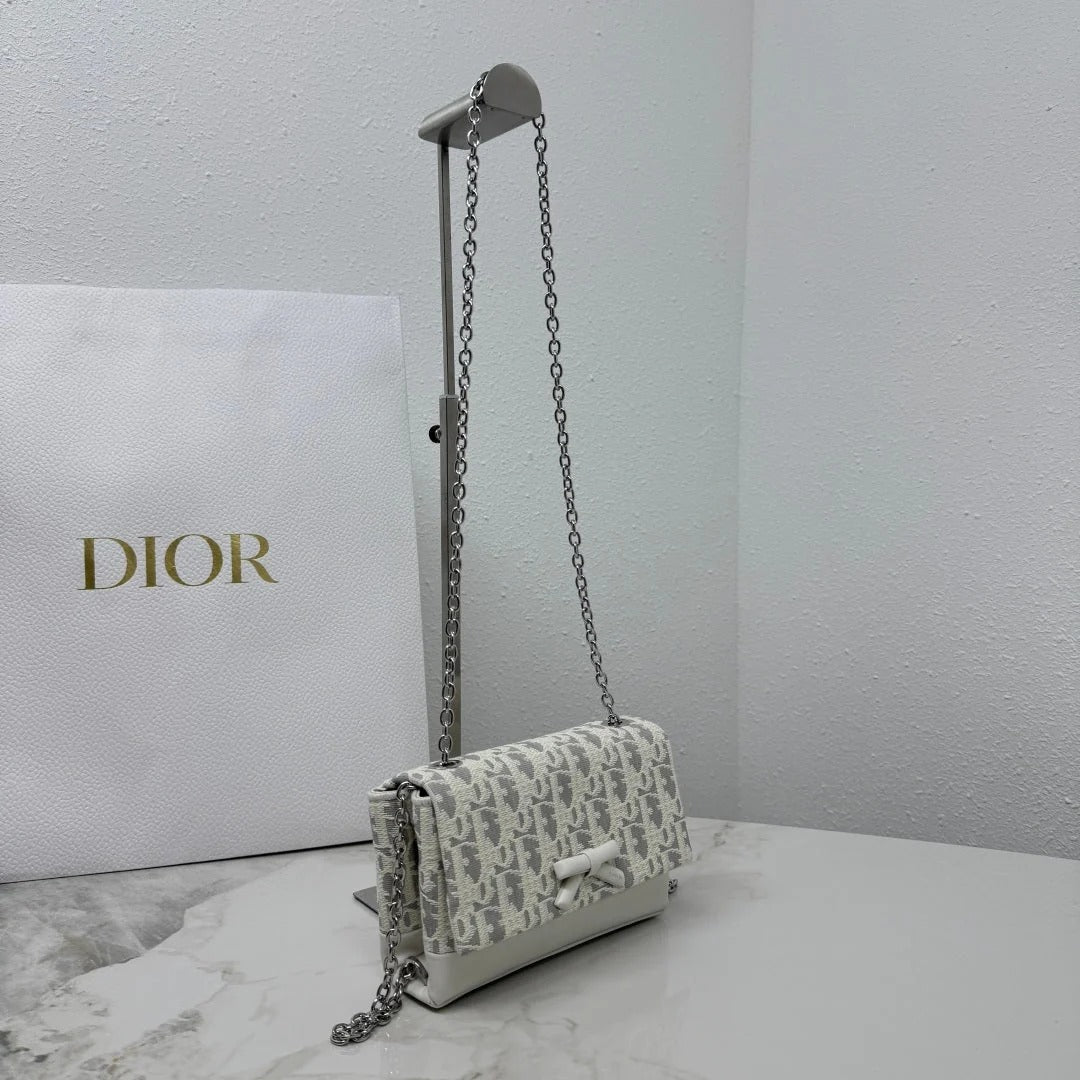 Dior 2026 Chain Bag 21cm Fabric Lambskin