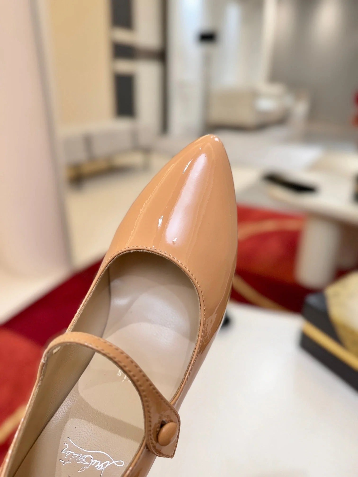 Christian Louboutin Miss Jane 85mm Pump Suede And Patent Leather 825372