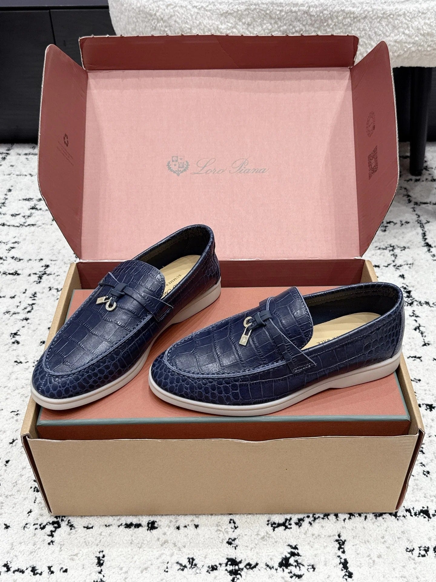 Loro Piana 2026 Crocodile Embossed Loafer Cowhide 923388