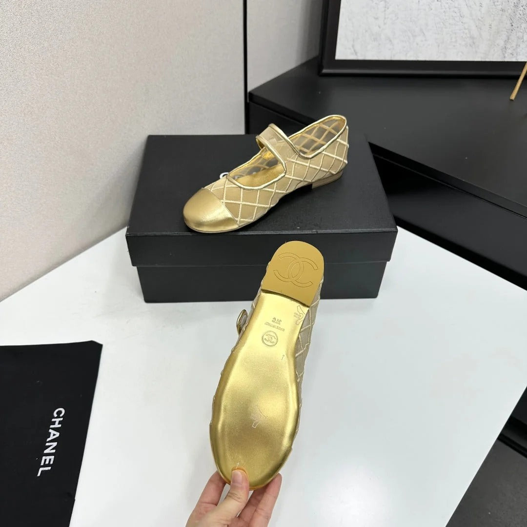 Chanel 2026 Mary Jane Ballet Flat Mesh Sheepskin 925879