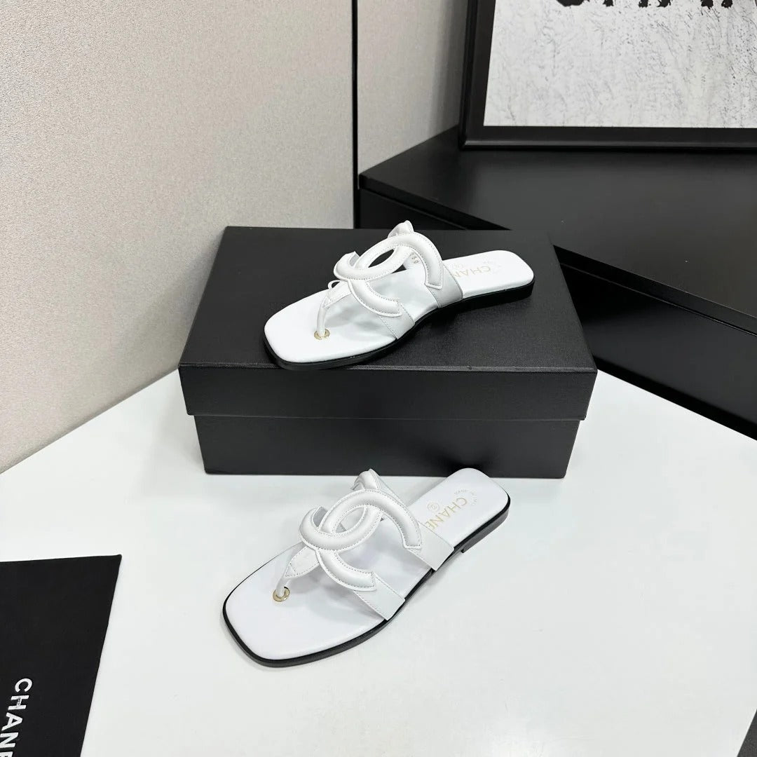 Chanel 2026 Flat Thong Sandal Suede Leather 822819