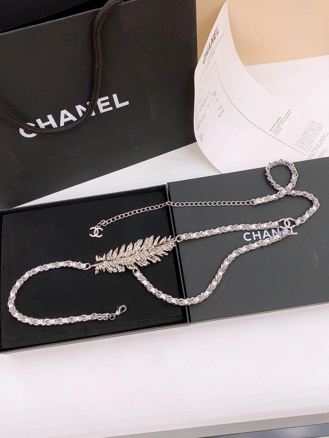 Chanel 2026 Crystal Leaf Chain Belt 214352