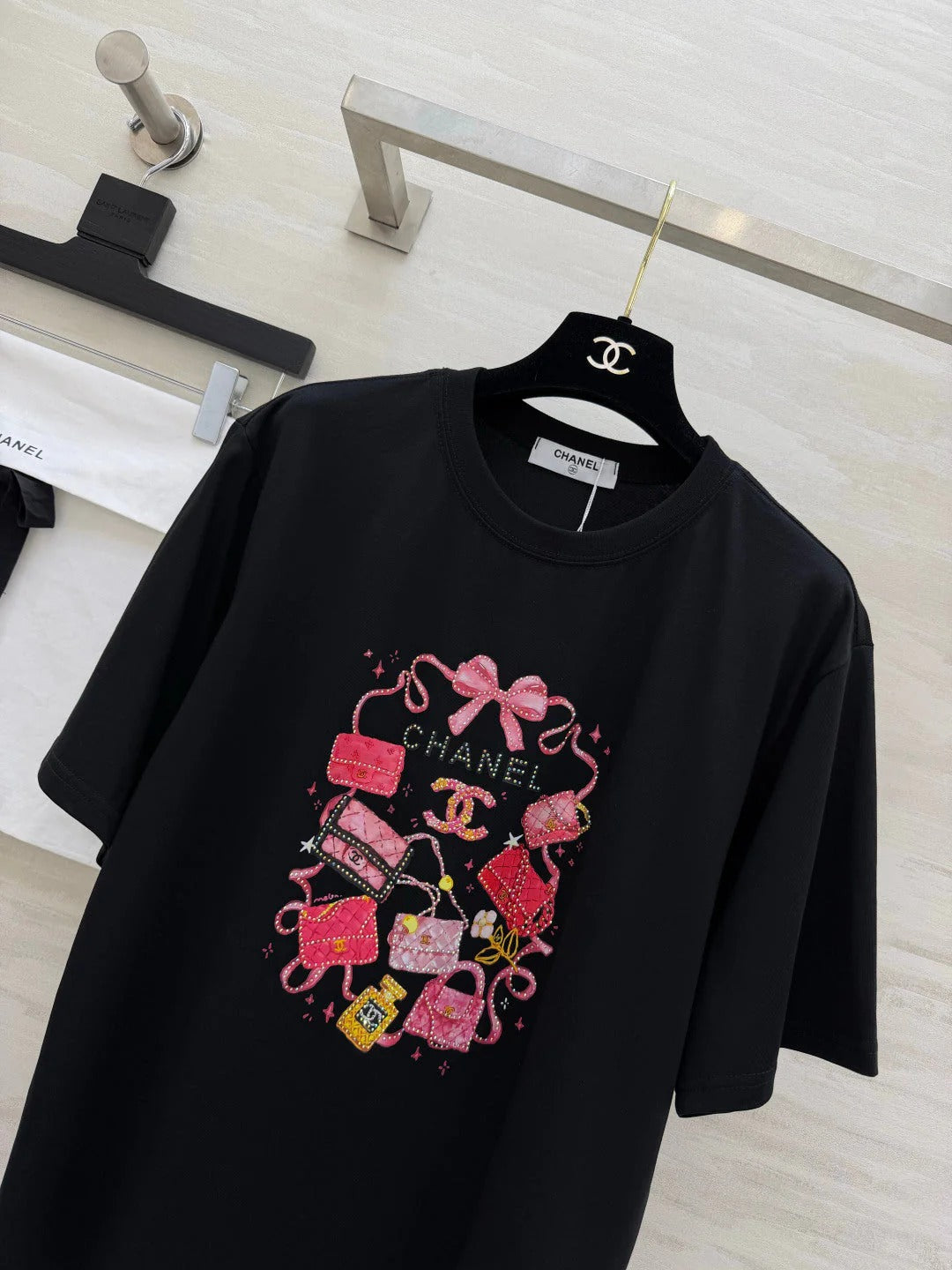 Chanel 2026 Rhinestone Print T-shirt Cotton 681371