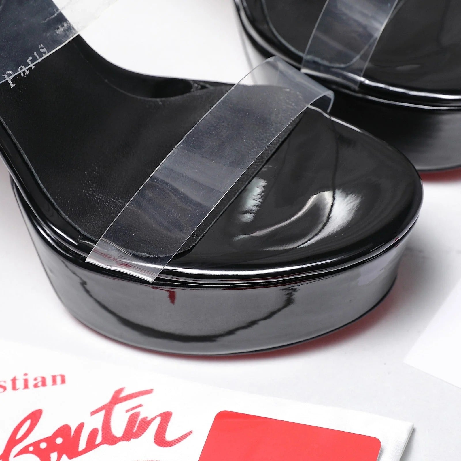 CL 2026 Platform Mule Patent PVC Film Leather 864009