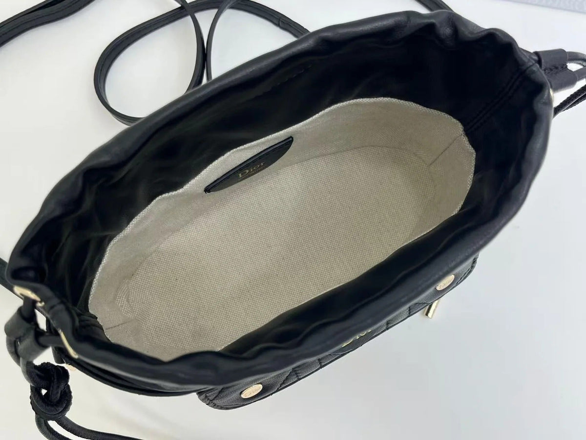 Dior 2026 Mini DiorTravel Bucket Bag 22cm Fabric Lambskin