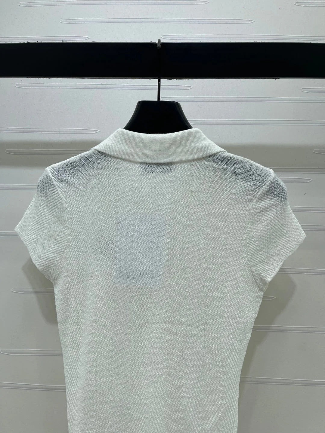 Chanel 2026 Collared Knit Short-Sleeve Shirt Tencel 677741