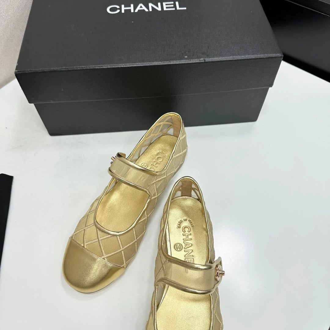 Chanel 2026 Mary Jane Ballet Flat Mesh Sheepskin 925879