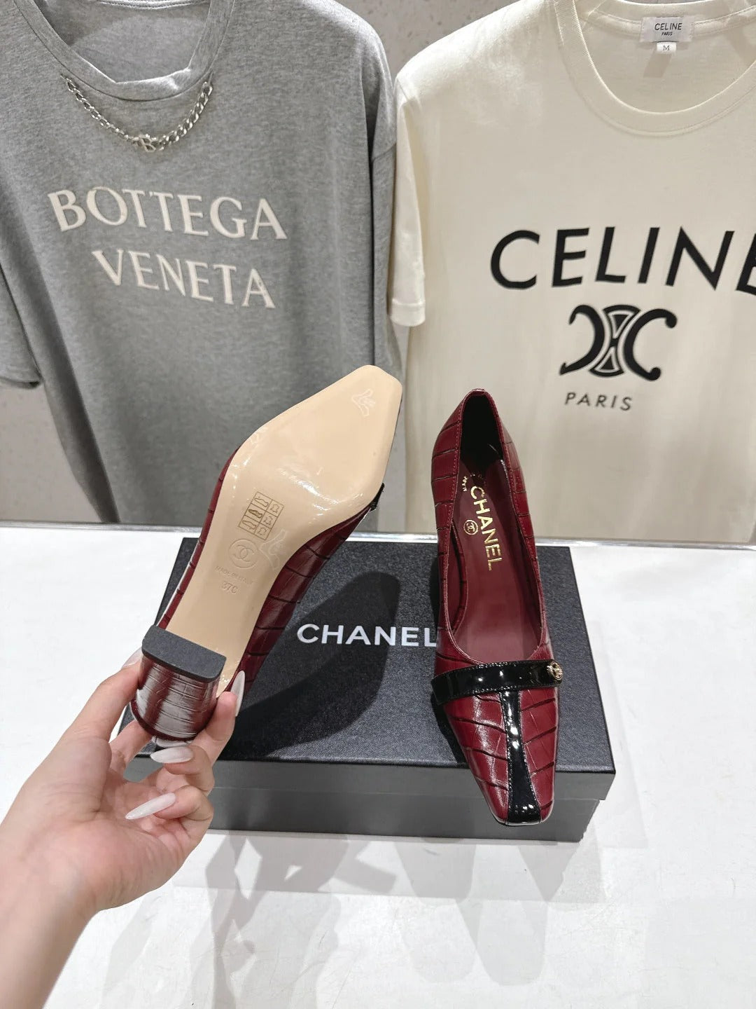 Channel 2026 Embossed Patent Calfskin 85mm Pumps 896450