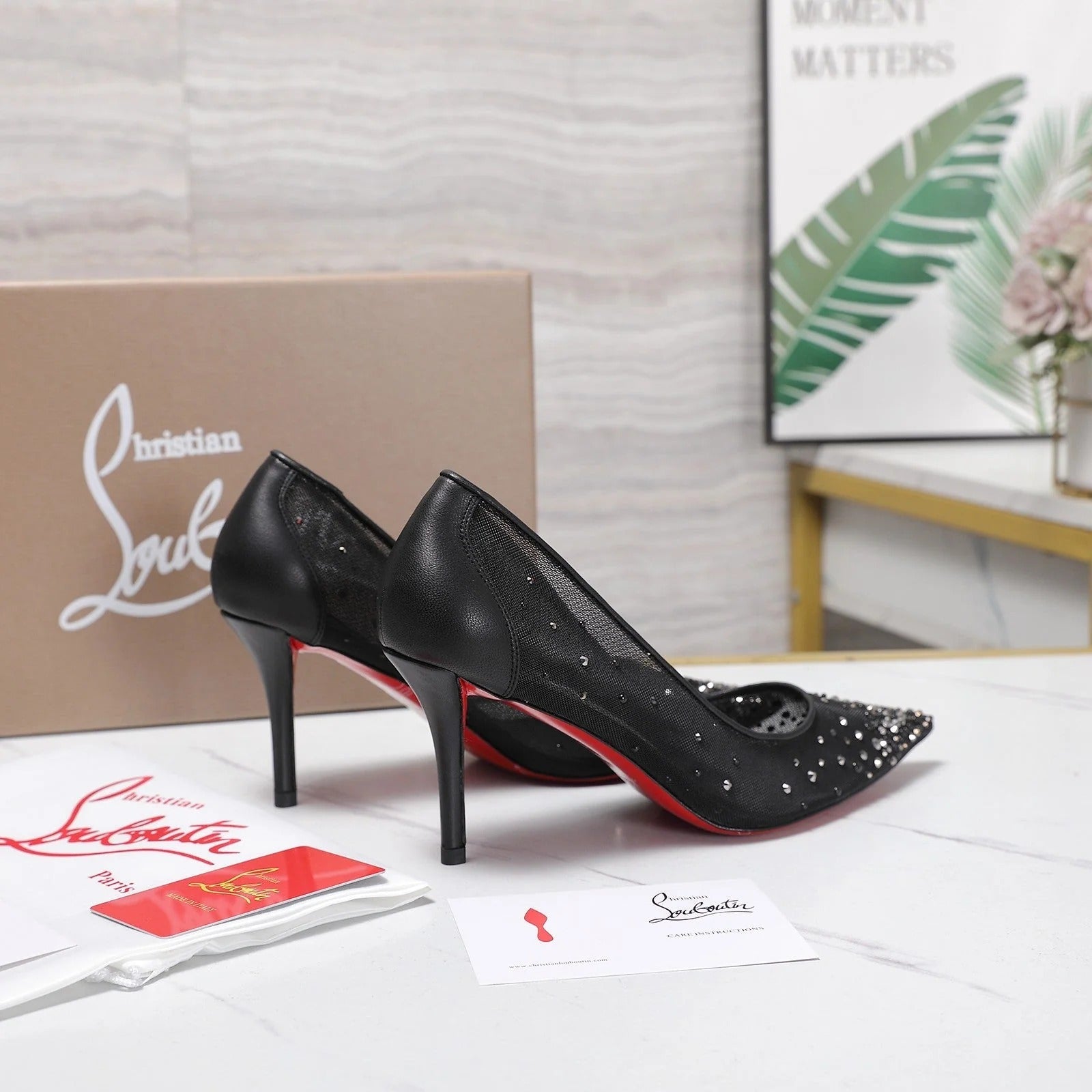 Christian Louboutin Miss Z Degrastrass Perla Pump Mesh Leather 863859