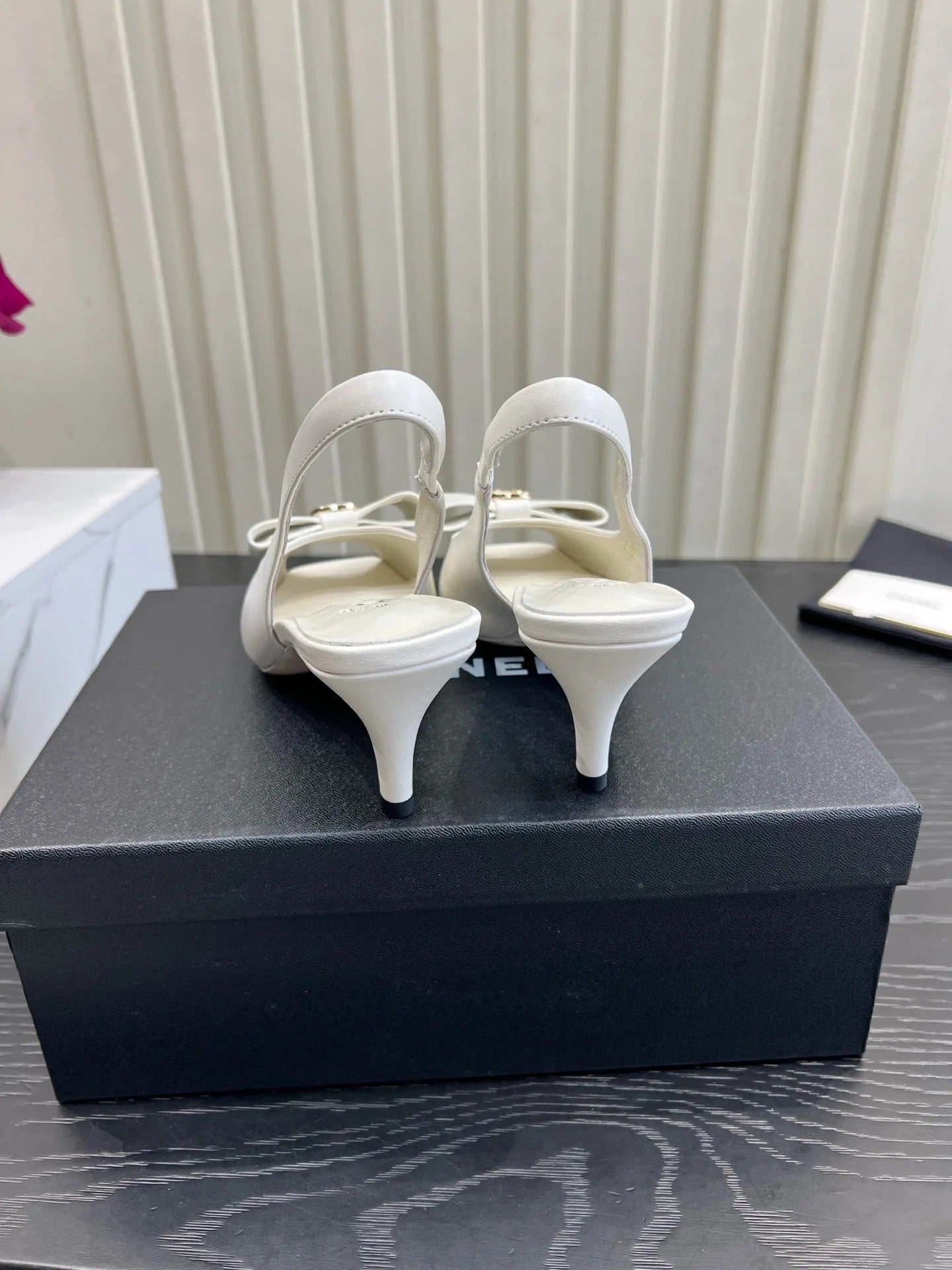 Chanel 2026 Bow-Tie Slingback 60mm Suede Sheepskin 977148