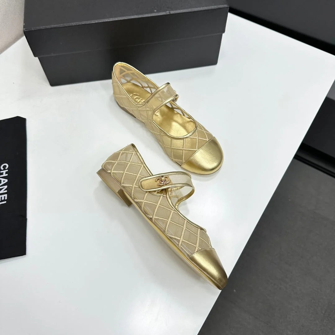 Chanel 2026 Mary Jane Ballet Flat Mesh Sheepskin 925879