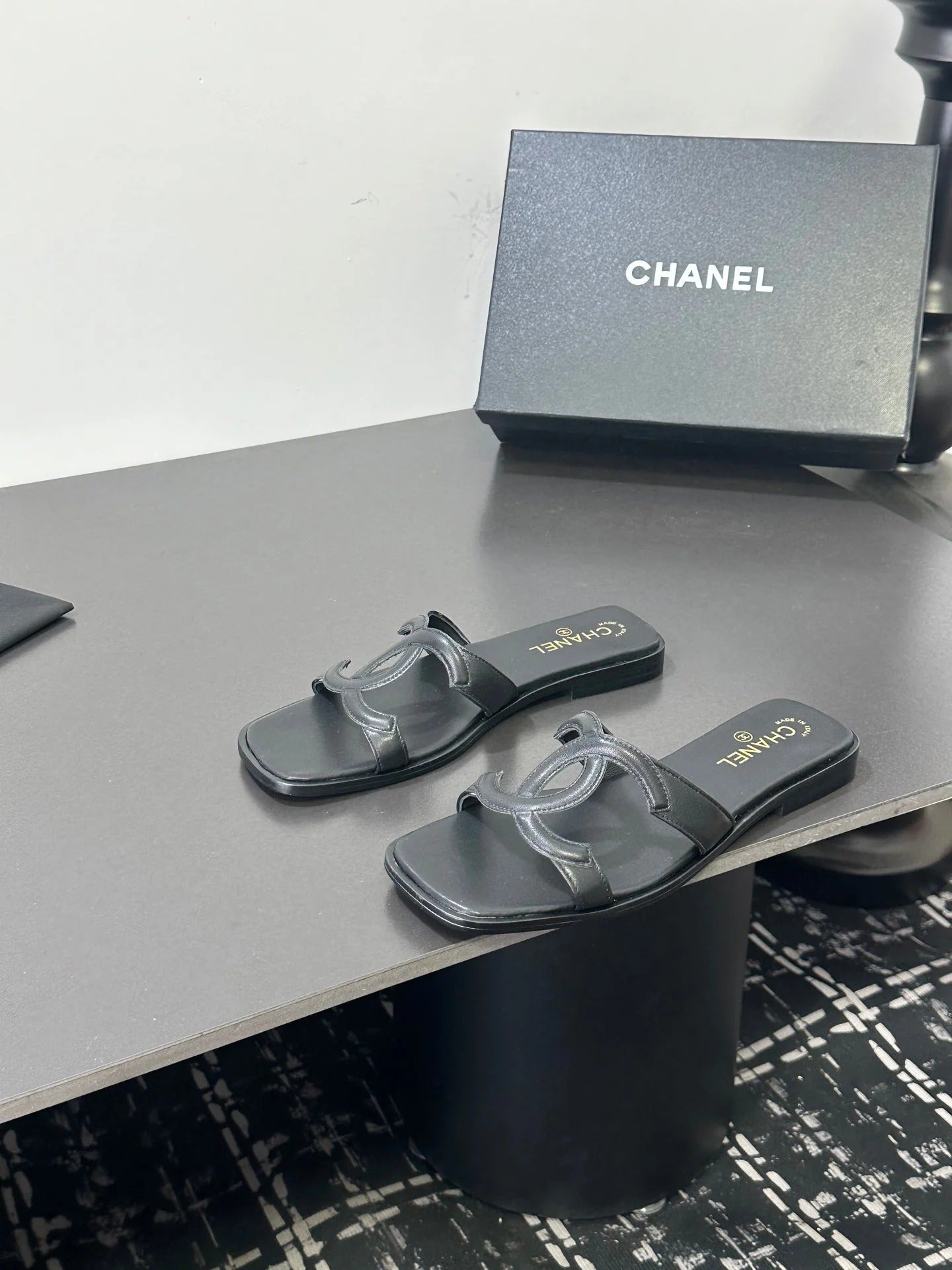 Chanel 2026 Double C Slipper Suede Lambskin 666875