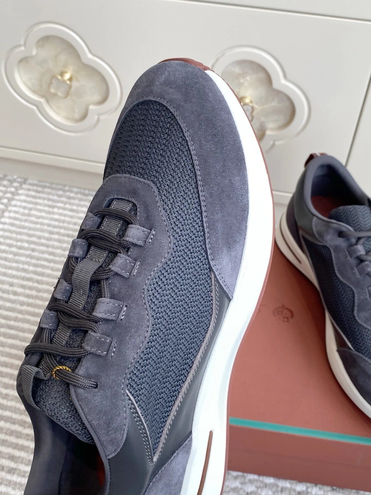 Loro Piana 2026 Week End Walk Sneaker Mesh Suede 934351