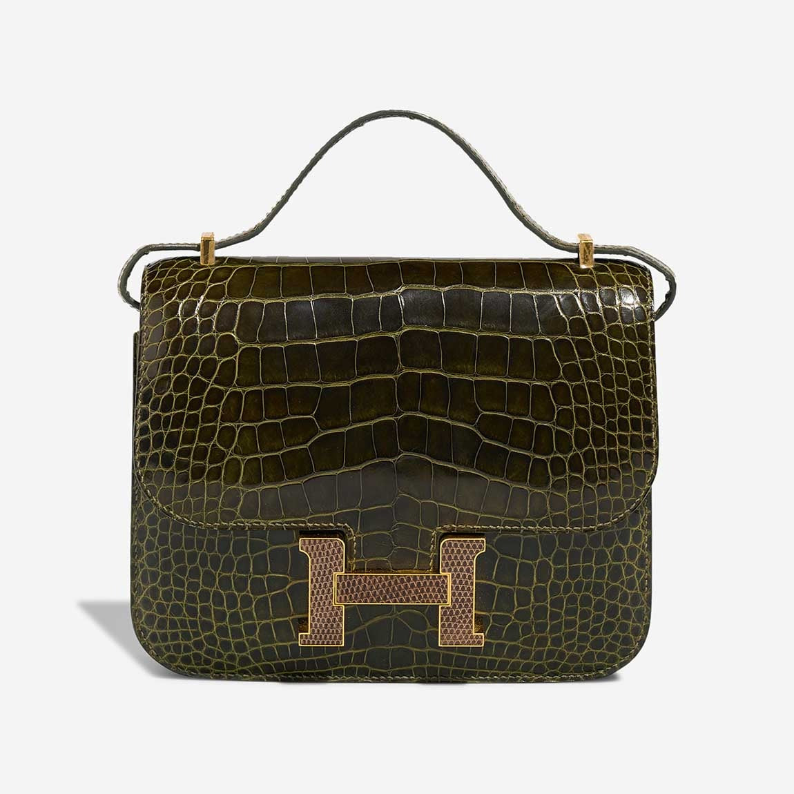 HM Constance Bag 18cm Olive Green Crocodile (15 day for production)