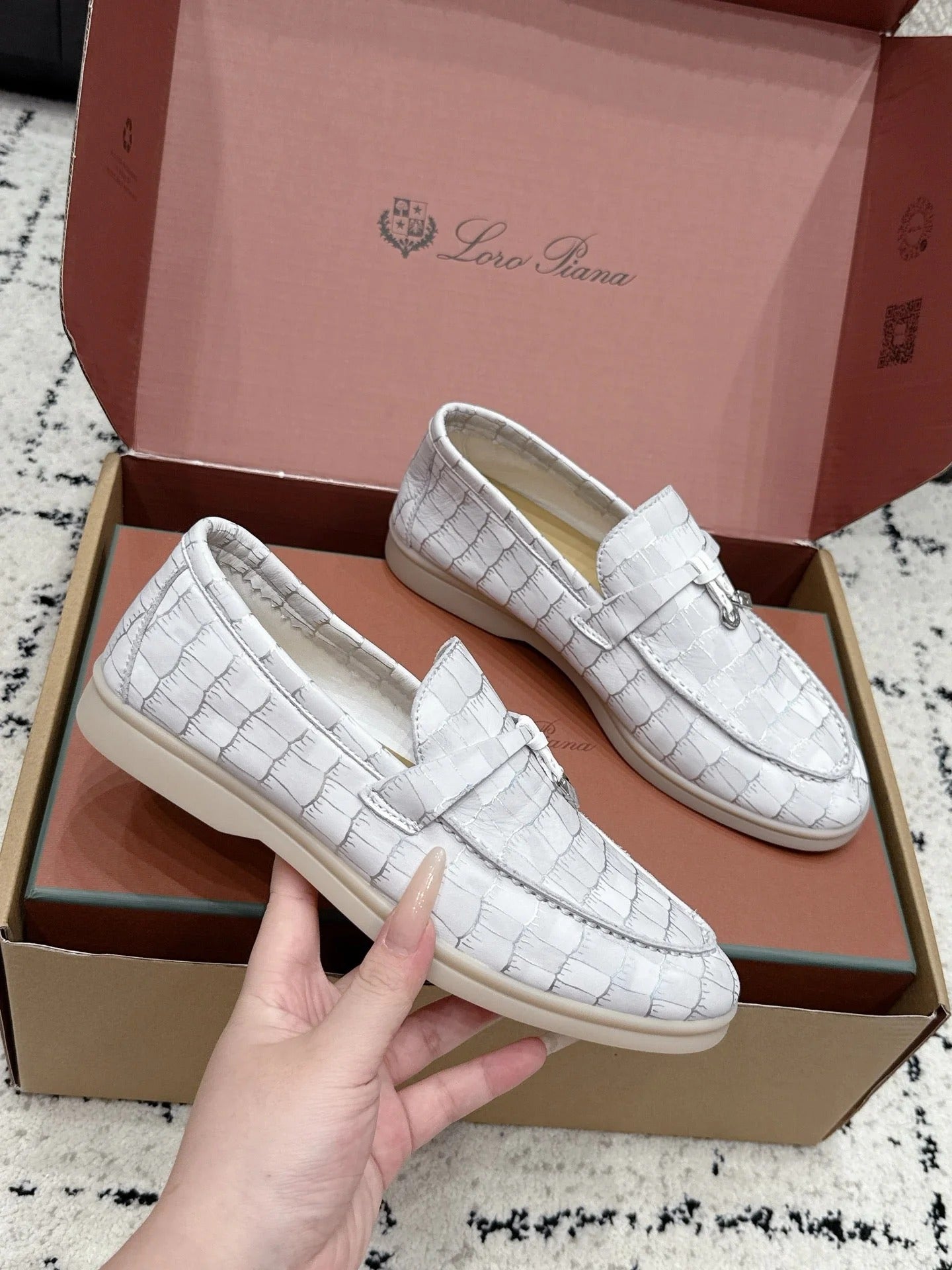 Loro Piana 2026 Crocodile Embossed Loafer Cowhide 923388