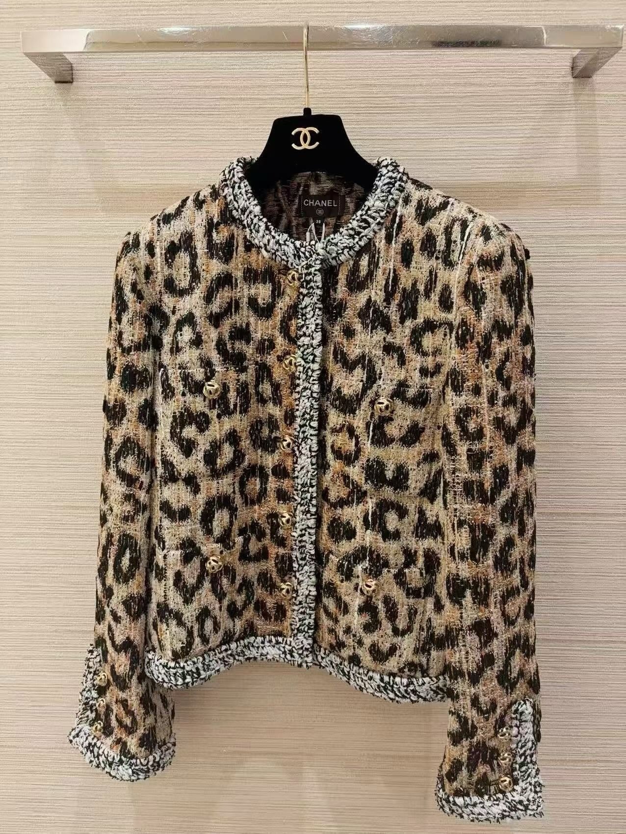 CC Métiers D'art 2026 Leopard-Print Tweed Jacket (5 days for production)
