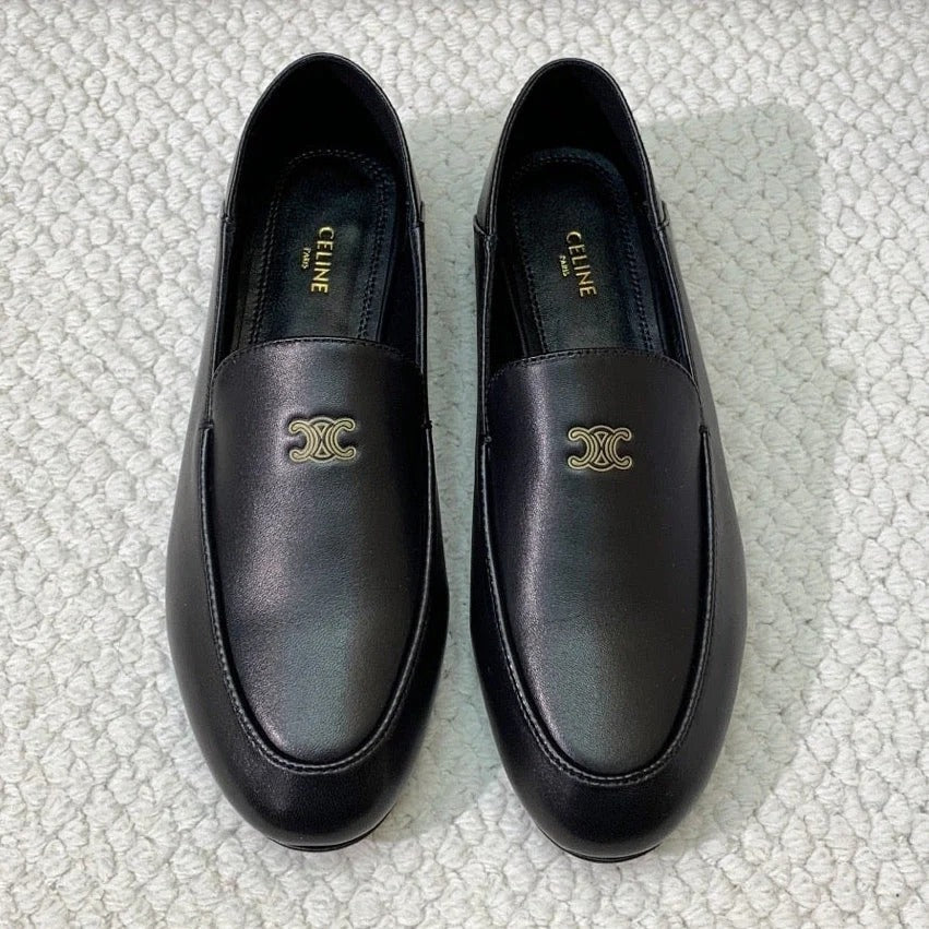Celine 2026 Aura Loafers Black Cowhide 995216