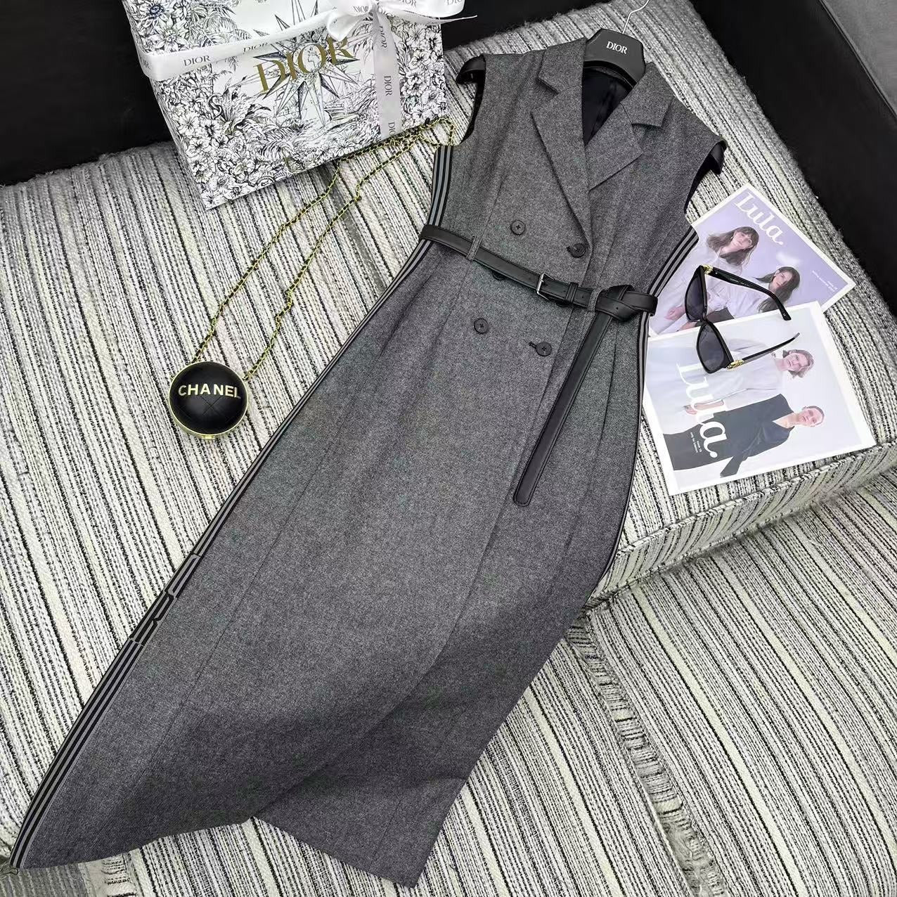 DIOR 25S LONG DOUBLE-BREASTED BLAZER DRESS 800
