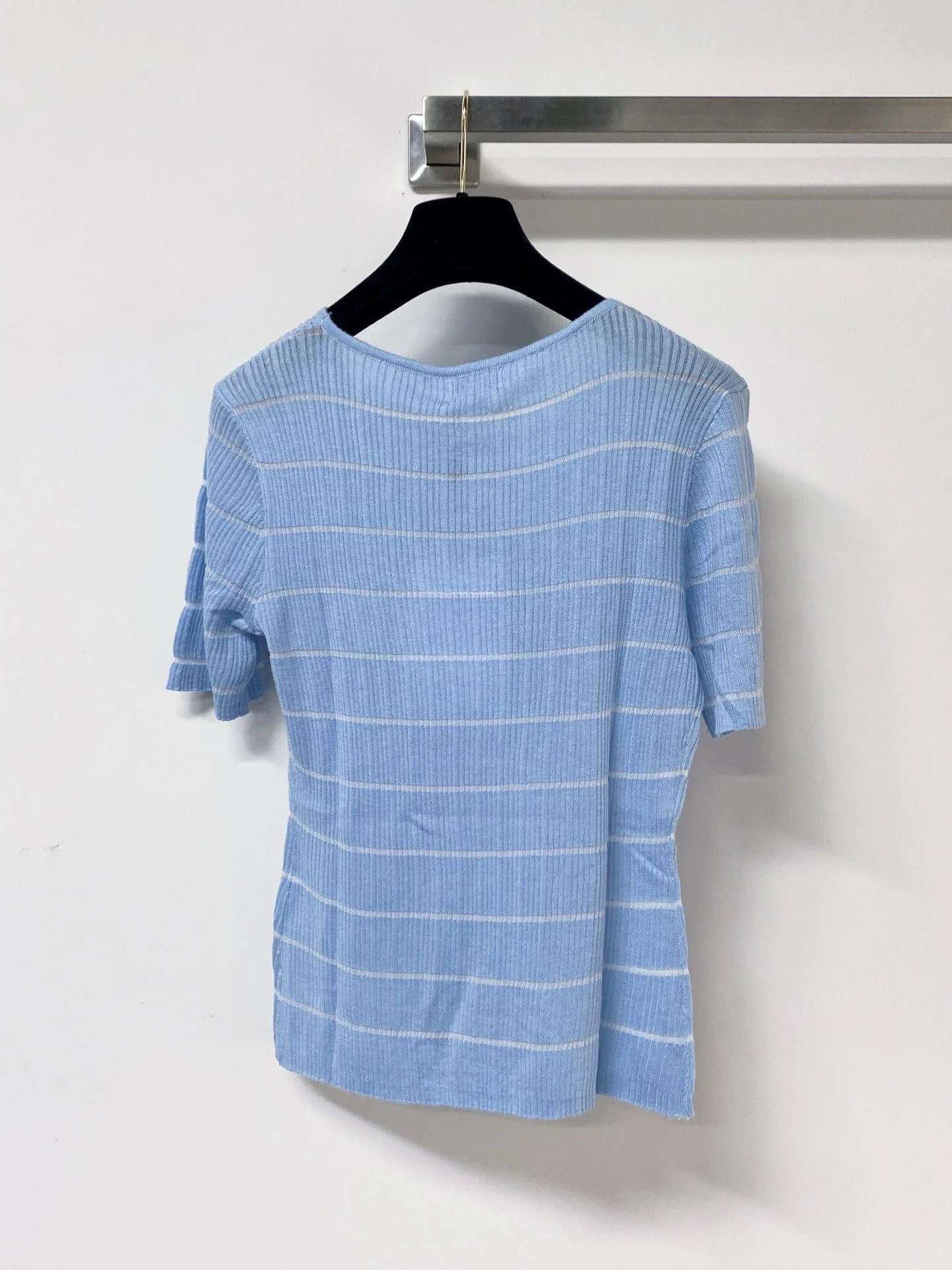 Chanel Short-Sleeve T-Shirt Blue in Wool 305806
