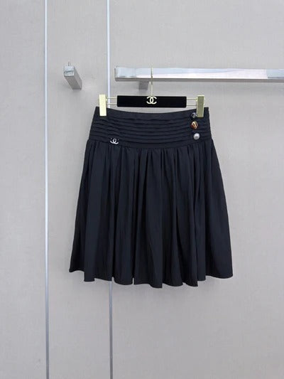 Chanel 2026 High-waisted Midi Skirt With Double C Logo Embellishment 353895
