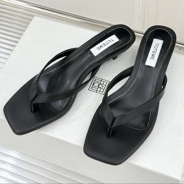 Toteme Thong Sandal Black Leather