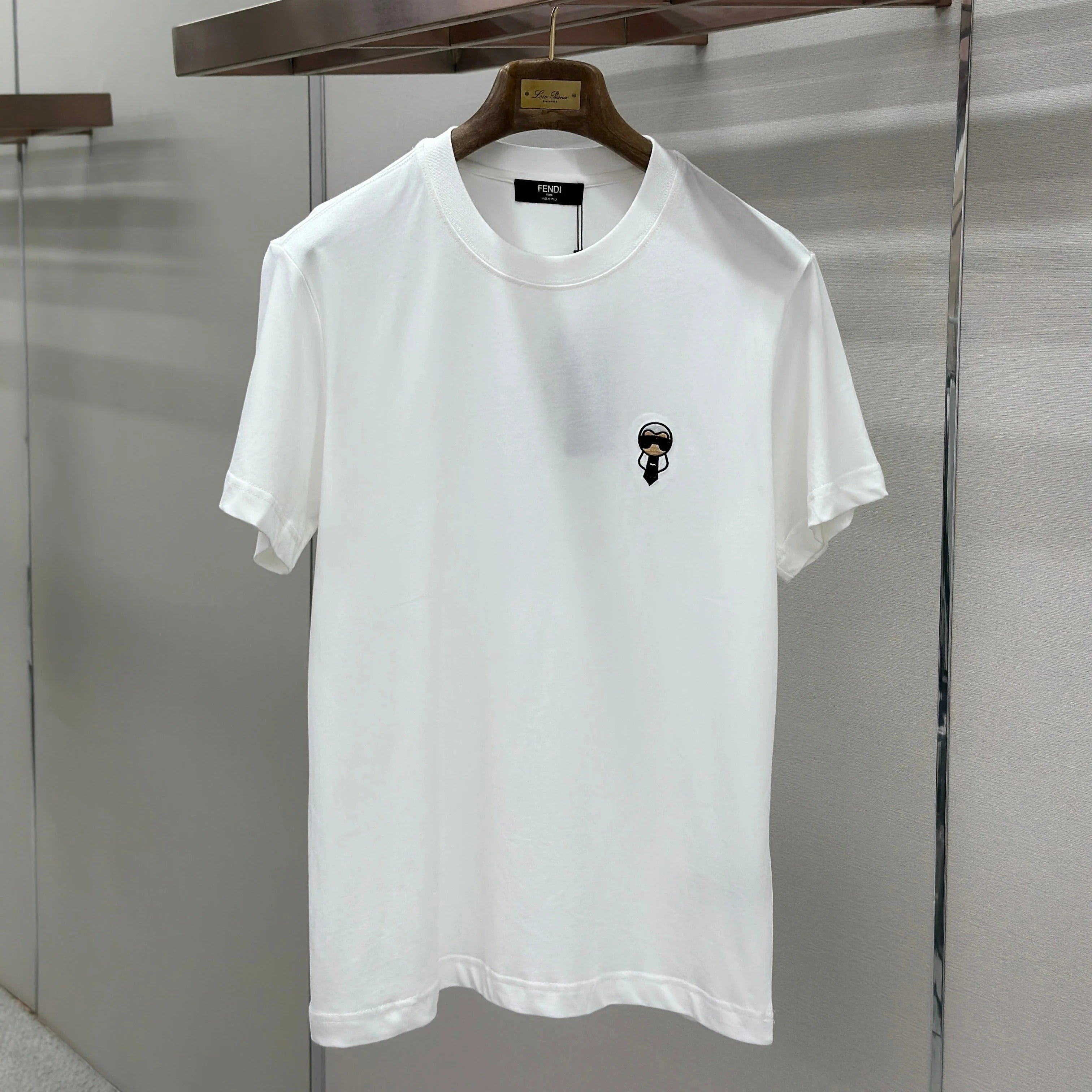 Fendi 2026 Men's Short-Sleeve T-Shirt White Cotton 824659