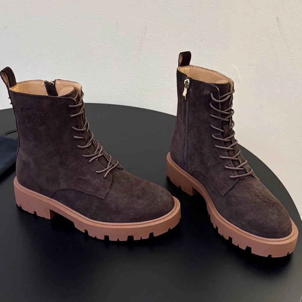 Celine 2026 Arc De Triomphe Platform Boots Suede Leather 104888