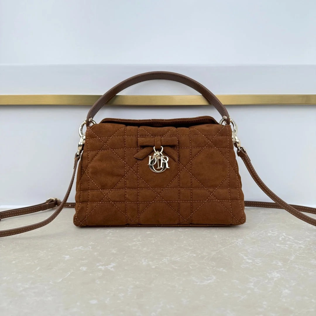 Dior 2026 Adiorable Top Handle Bag 22.5cm Suede Lambskin 166137