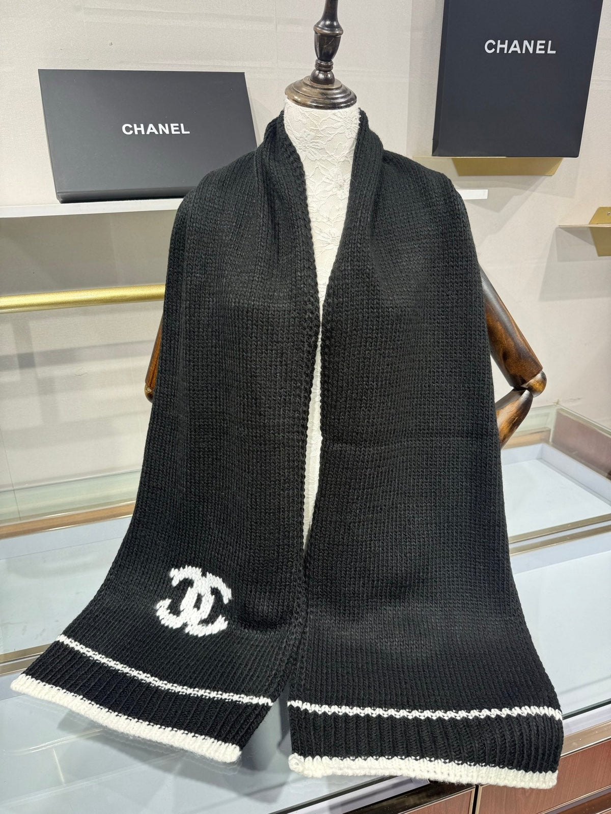 Chanel 2026 Knitted Scarf 190cm Wool 217102