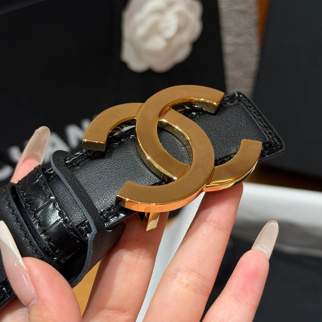 Chanel 2026 Double C Buckle Belt 30mm Calfskin 213839