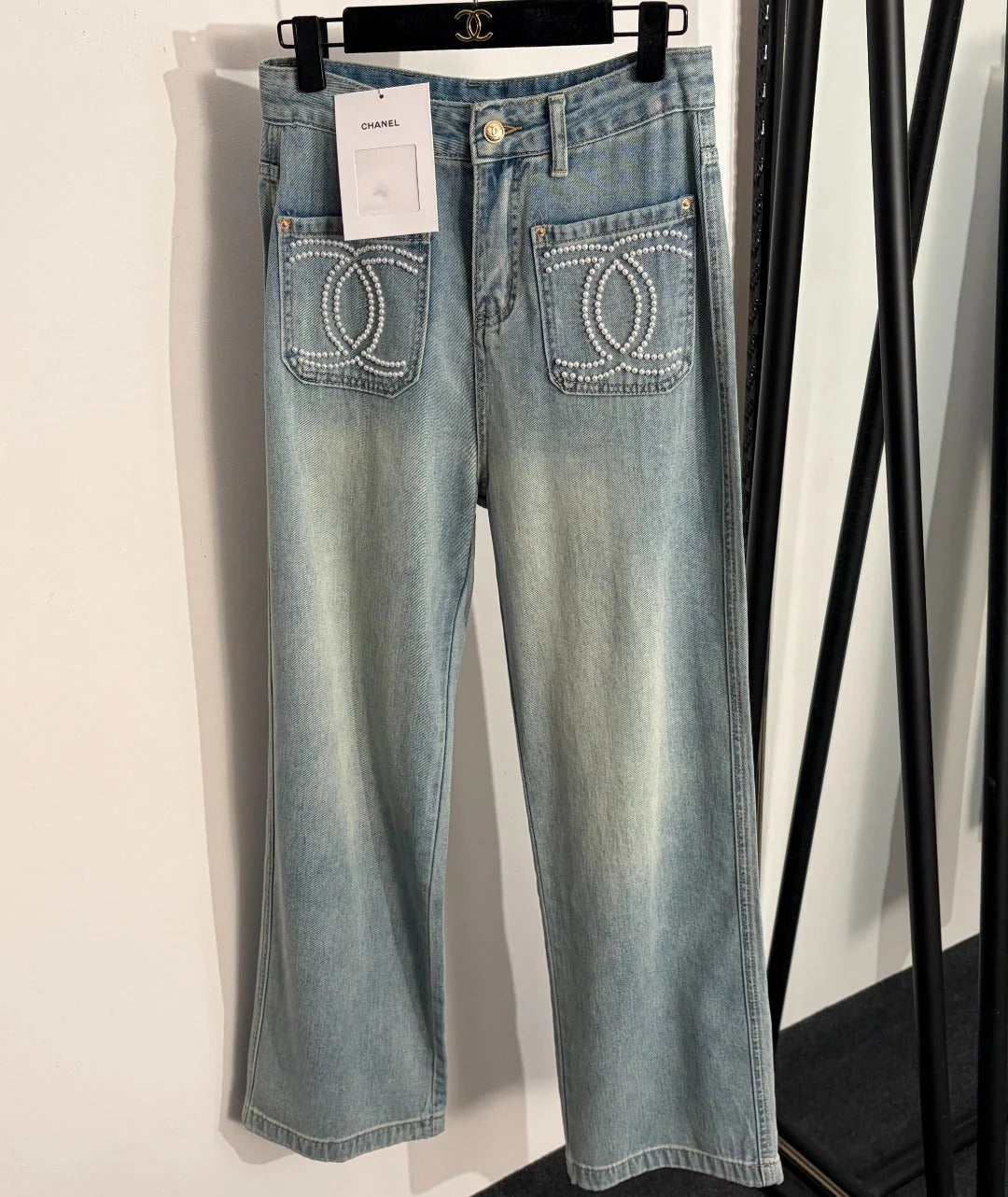 Chanel 2026 Jeans with Pearl Logo Blue Cotton 150099