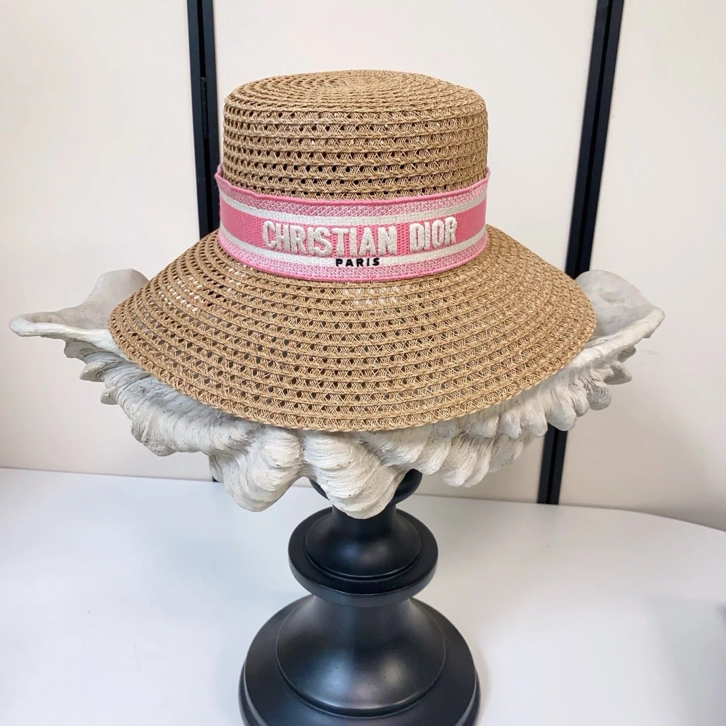 Dior Straw Hat With Embroidered Logo 212956