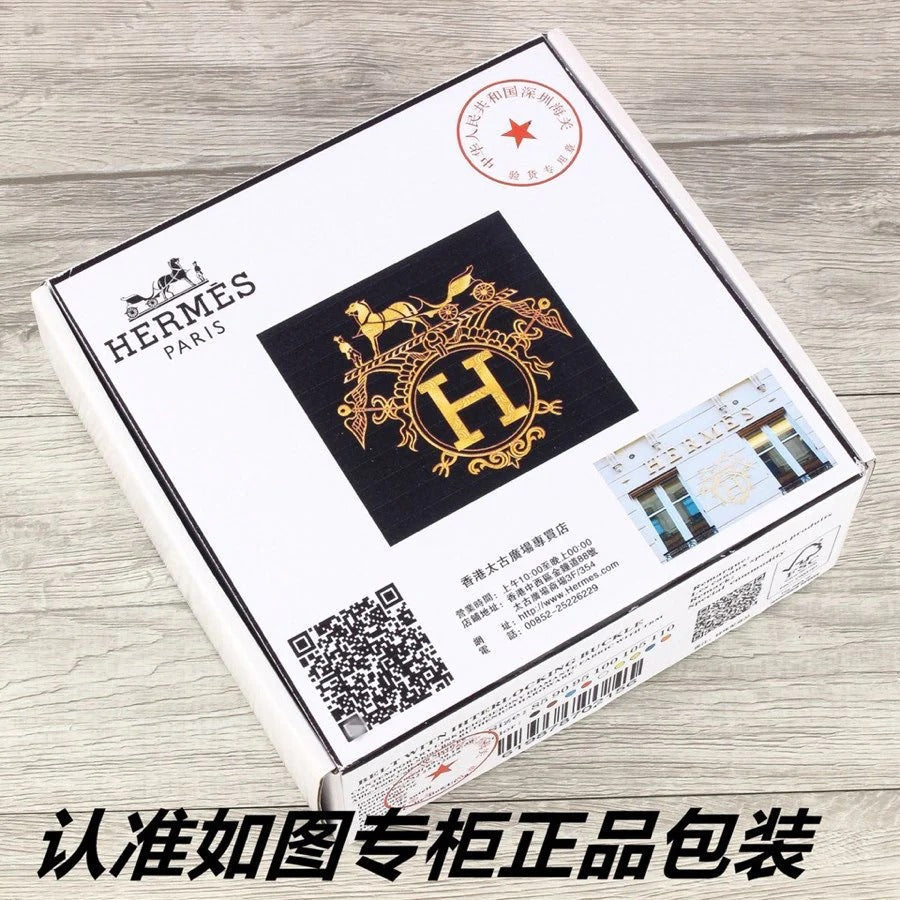 HM Double-sided Belt 38mm Black Cowhide Gold Buckle 620361