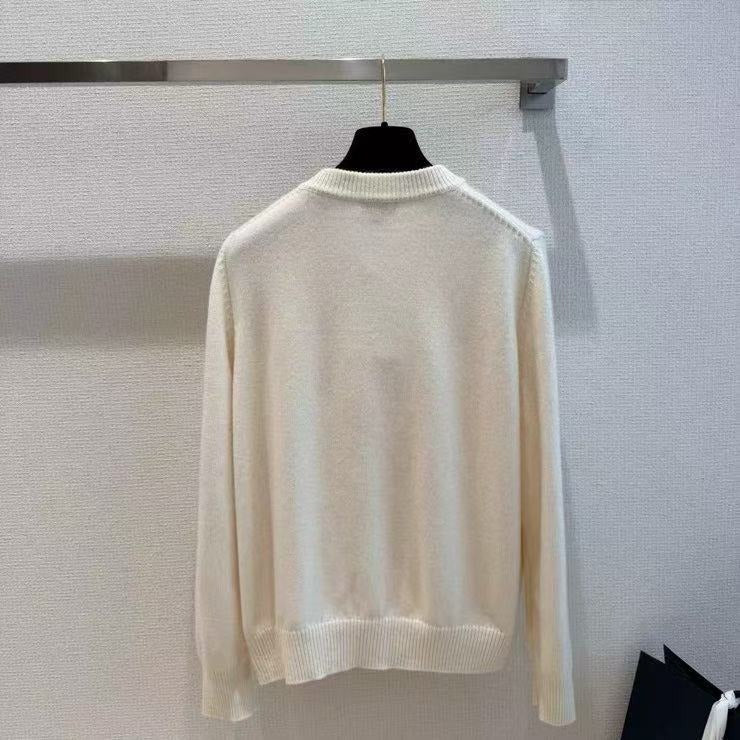 Chanel 2026 Knitted Cardigan Black And White Wool