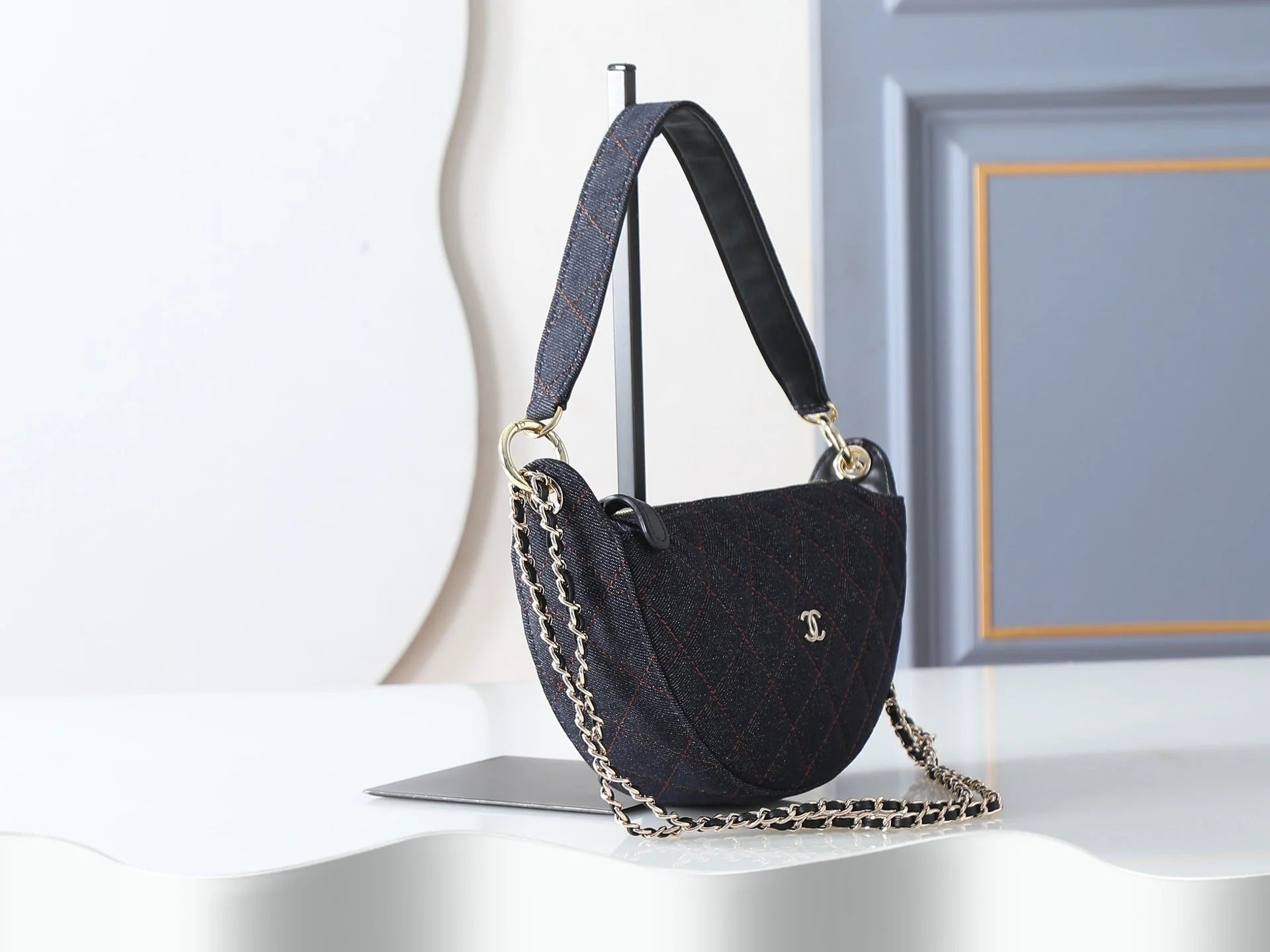 Chanel 2026 Chain Clutch 22cm Demin And Calfskin